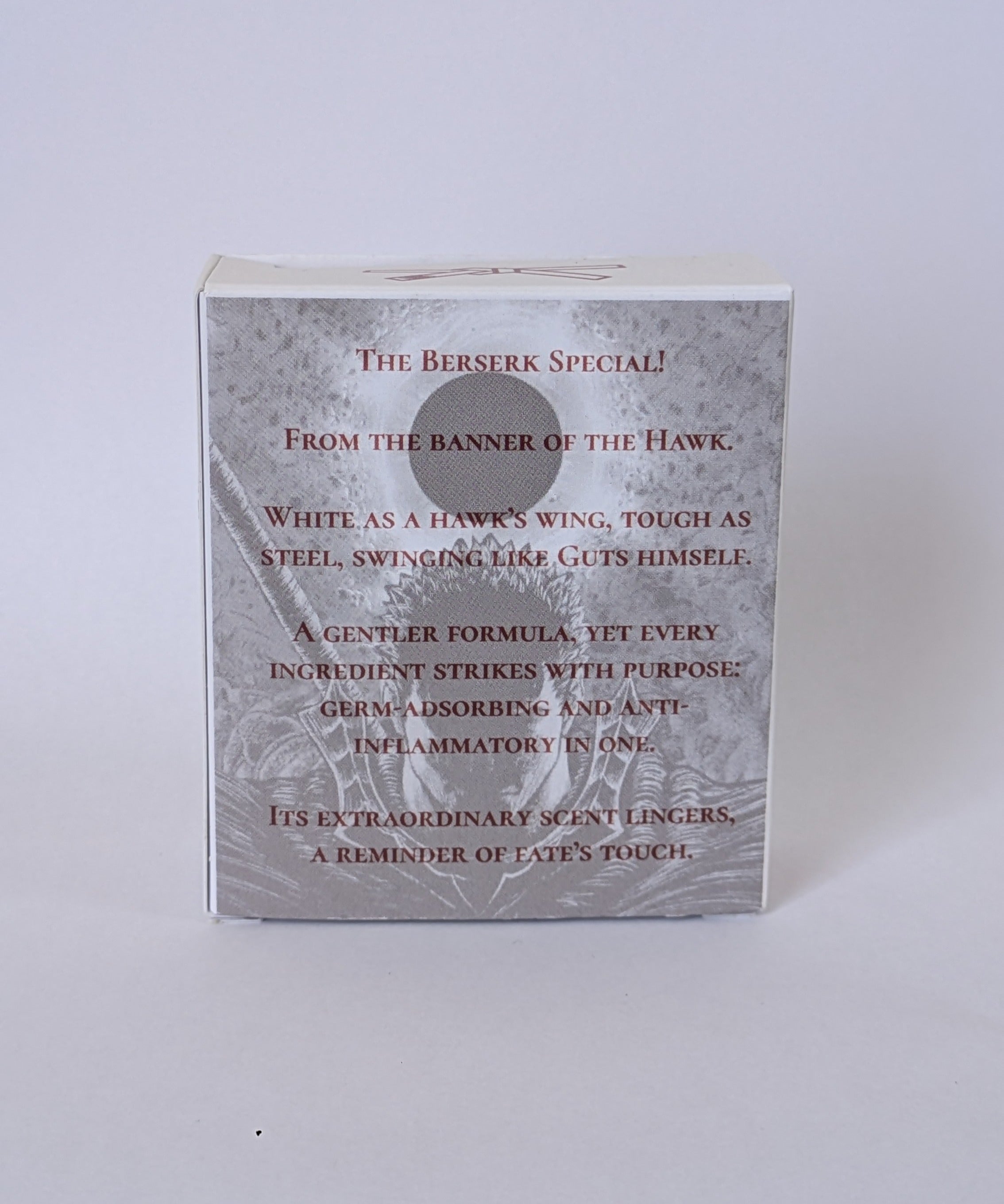 Berserk Special antifungal soap bar resting on a wooden tray, highlighting its smooth texture and handcrafted quality.