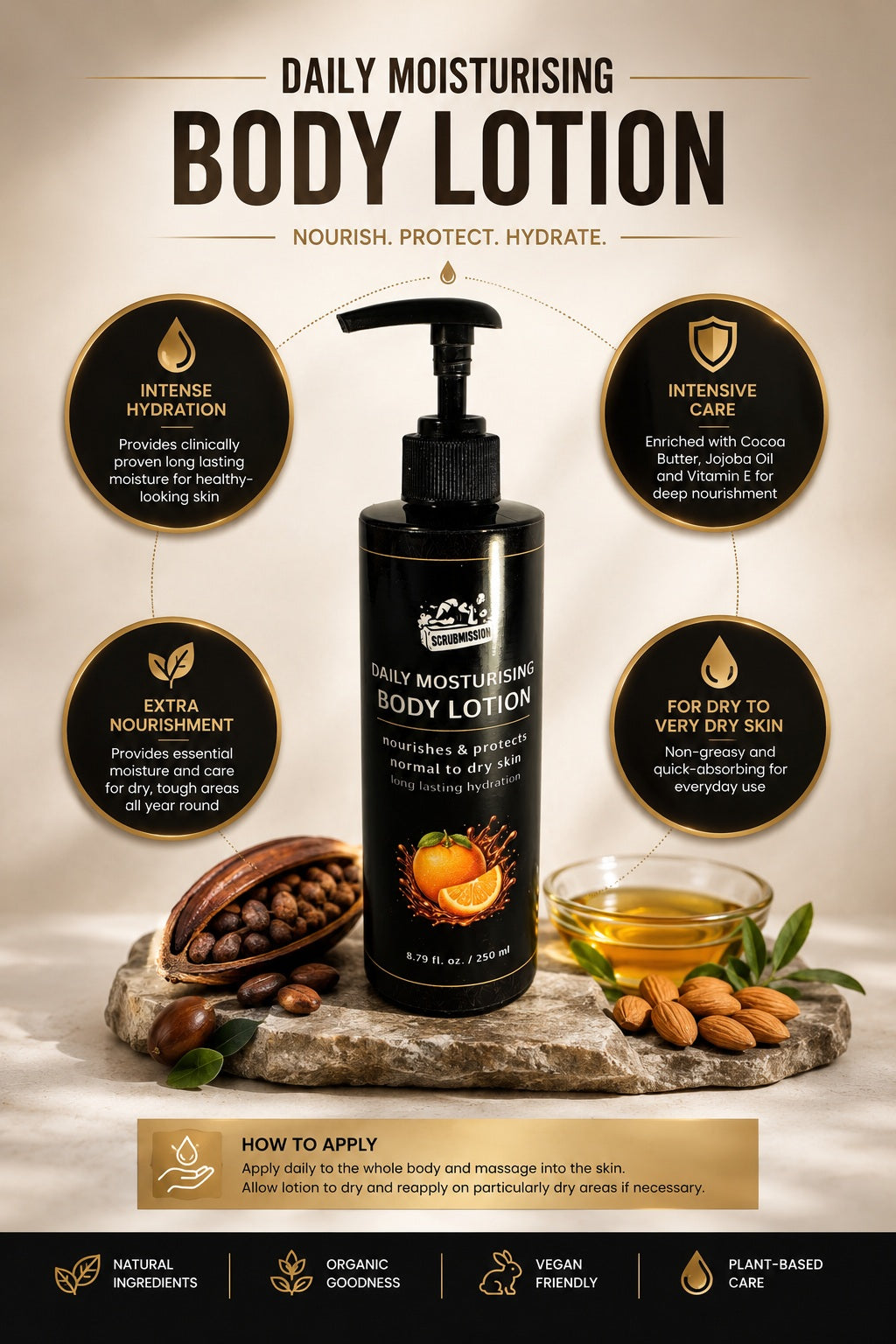 Scrubmission Rich Nourishing Body Lotion | Jojoba, Cocoa Butter & Vitamin E