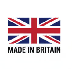 Union Jack flag with Made in Britain text on a white background